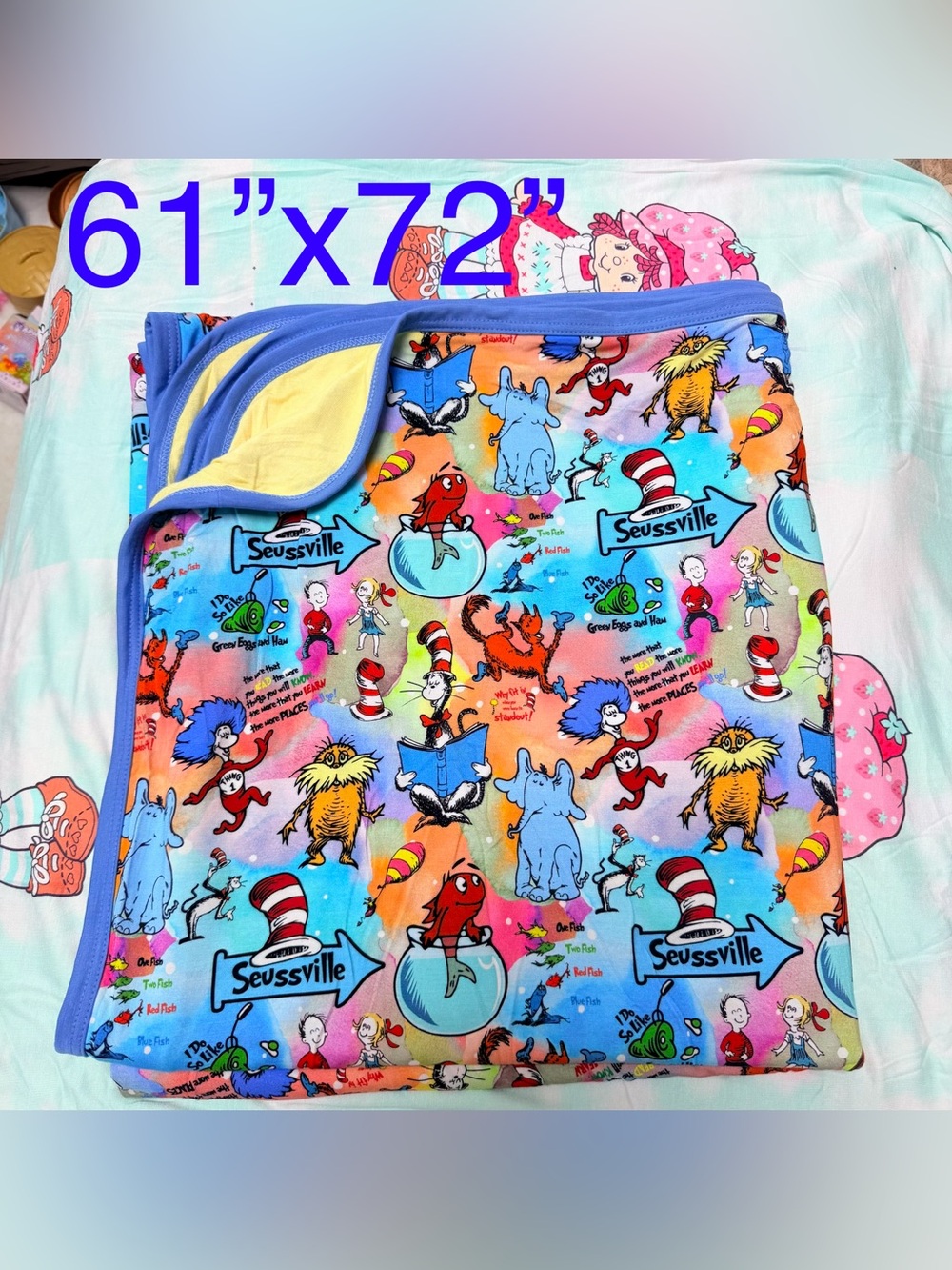 Dr. Seuss Seussville bamboo Blanket - Multicolor